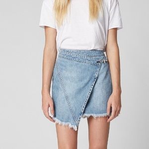 Jean wrap skirt